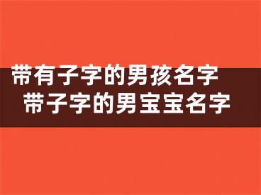 带有子字的男孩名字 带子字的男宝宝名字