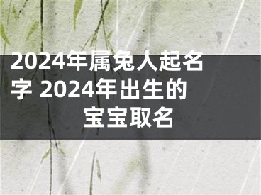 2024年属兔人起名字 2024年出生的宝宝取名