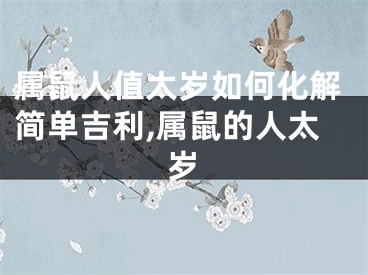 属鼠人值太岁如何化解简单吉利,属鼠的人太岁