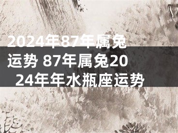 2024年87年属兔运势 87年属兔2024年年水瓶座运势