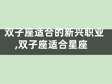 双子座适合的新兴职业,双子座适合星座