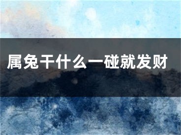 属兔干什么一碰就发财