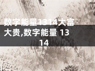 数字能量1314大富大贵,数字能量 1314