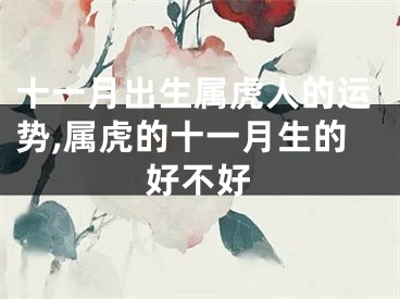 十一月出生属虎人的运势,属虎的十一月生的好不好