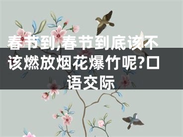 春节到,春节到底该不该燃放烟花爆竹呢?口语交际