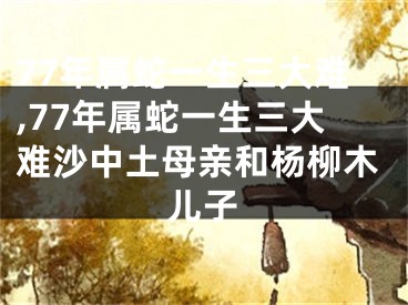 77年属蛇一生三大难,77年属蛇一生三大难沙中土母亲和杨柳木儿子