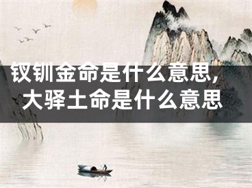 钗钏金命是什么意思,大驿土命是什么意思