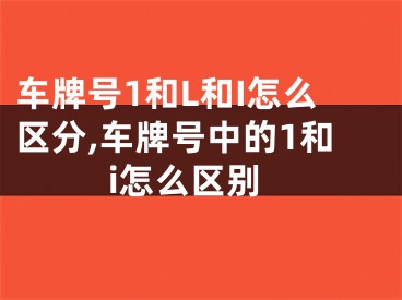 车牌号1和L和I怎么区分,车牌号中的1和i怎么区别