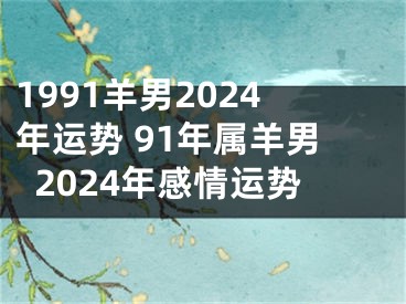 1991羊男2024年运势 91年属羊男2024年感情运势