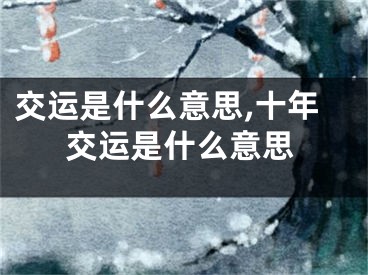 交运是什么意思,十年交运是什么意思