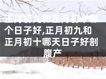 正月初九和正月初十哪个日子好,正月初九和正月初十哪天日子好剖腹产