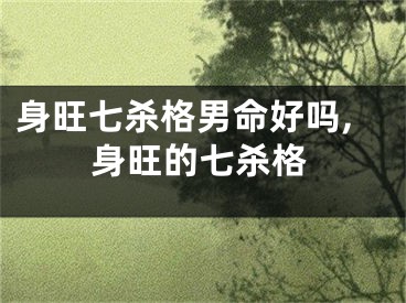 身旺七杀格男命好吗,身旺的七杀格