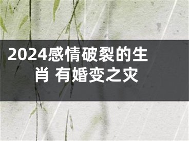 2024感情破裂的生肖 有婚变之灾