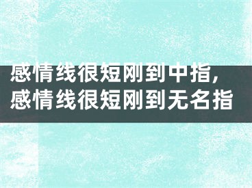 感情线很短刚到中指,感情线很短刚到无名指