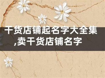 干货店铺起名字大全集,卖干货店铺名字
