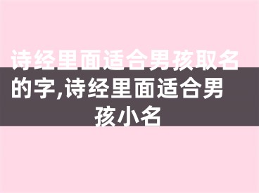 诗经里面适合男孩取名的字,诗经里面适合男孩小名