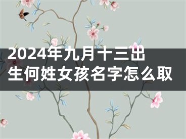 2024年九月十三出生何姓女孩名字怎么取