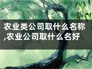 农业类公司取什么名称,农业公司取什么名好