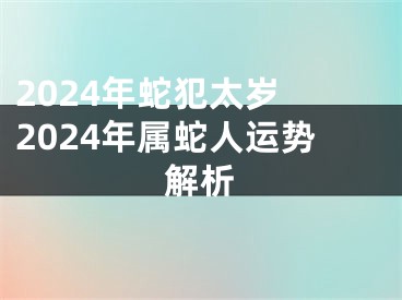 2024年蛇犯太岁 2024年属蛇人运势解析