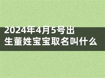 2024年4月5号出生董姓宝宝取名叫什么