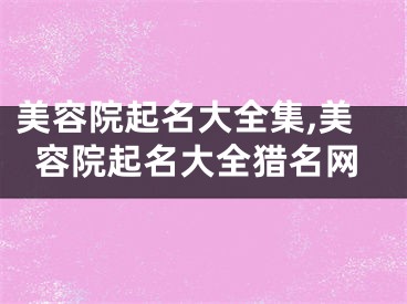 美容院起名大全集,美容院起名大全猎名网