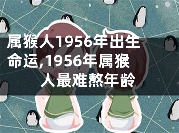 属猴人1956年出生命运,1956年属猴人最难熬年龄