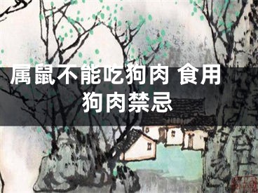 属鼠不能吃狗肉 食用狗肉禁忌