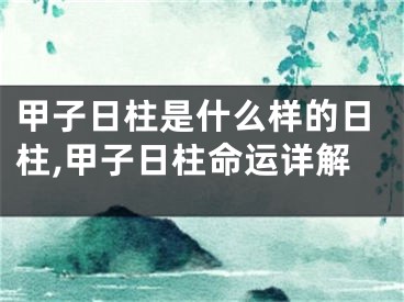 甲子日柱是什么样的日柱,甲子日柱命运详解