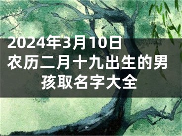 2024年3月10日农历二月十九出生的男孩取名字大全