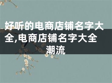 好听的电商店铺名字大全,电商店铺名字大全潮流