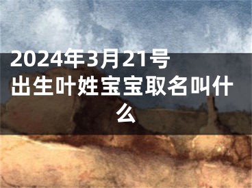 2024年3月21号出生叶姓宝宝取名叫什么
