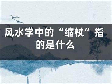 风水学中的“缩杖”指的是什么