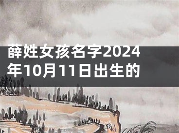 薛姓女孩名字2024年10月11日出生的