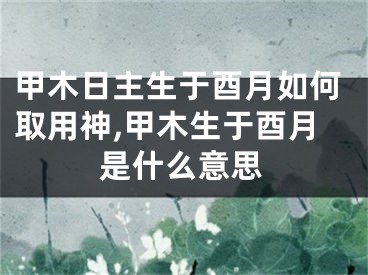 甲木日主生于酉月如何取用神,甲木生于酉月是什么意思