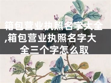 箱包营业执照名字大全,箱包营业执照名字大全三个字怎么取