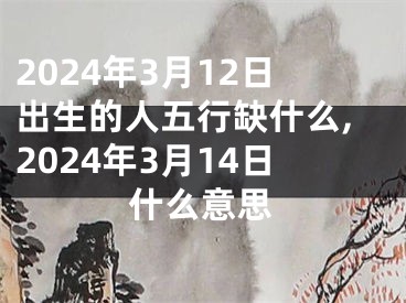 2024年3月12日出生的人五行缺什么,2024年3月14日什么意思