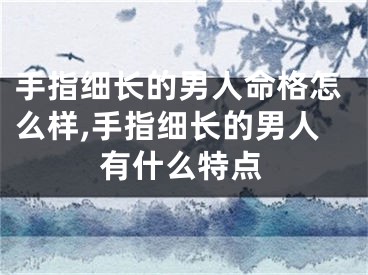 手指细长的男人命格怎么样,手指细长的男人有什么特点