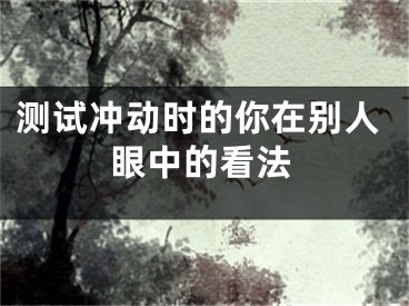 测试冲动时的你在别人眼中的看法