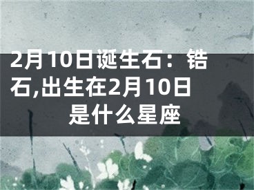 2月10日诞生石：锆石,出生在2月10日是什么星座