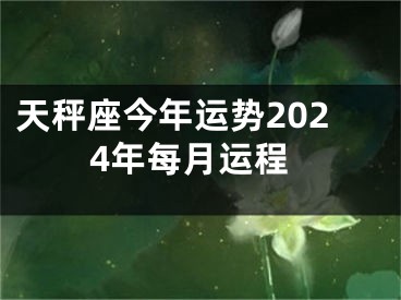 天秤座今年运势2024年每月运程