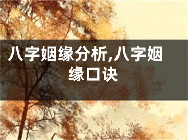 八字姻缘分析,八字姻缘口诀