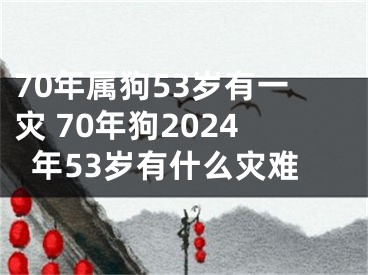70年属狗53岁有一灾 70年狗2024年53岁有什么灾难