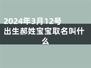 2024年3月12号出生郝姓宝宝取名叫什么