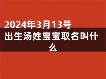 2024年3月13号出生汤姓宝宝取名叫什么