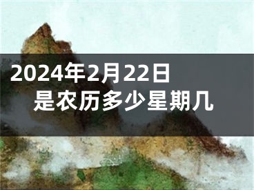 2024年2月22日是农历多少星期几