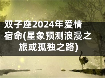 双子座2024年爱情宿命(星象预测浪漫之旅或孤独之路)