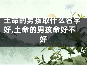 土命的男孩取什么名字好,土命的男孩命好不好