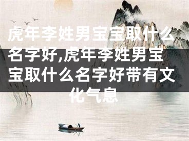 虎年李姓男宝宝取什么名字好,虎年李姓男宝宝取什么名字好带有文化气息
