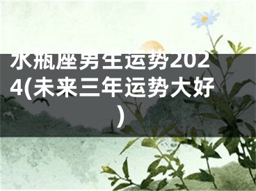 水瓶座男生运势2024(未来三年运势大好)