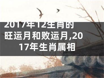 2017年12生肖的旺运月和败运月,2017年生肖属相